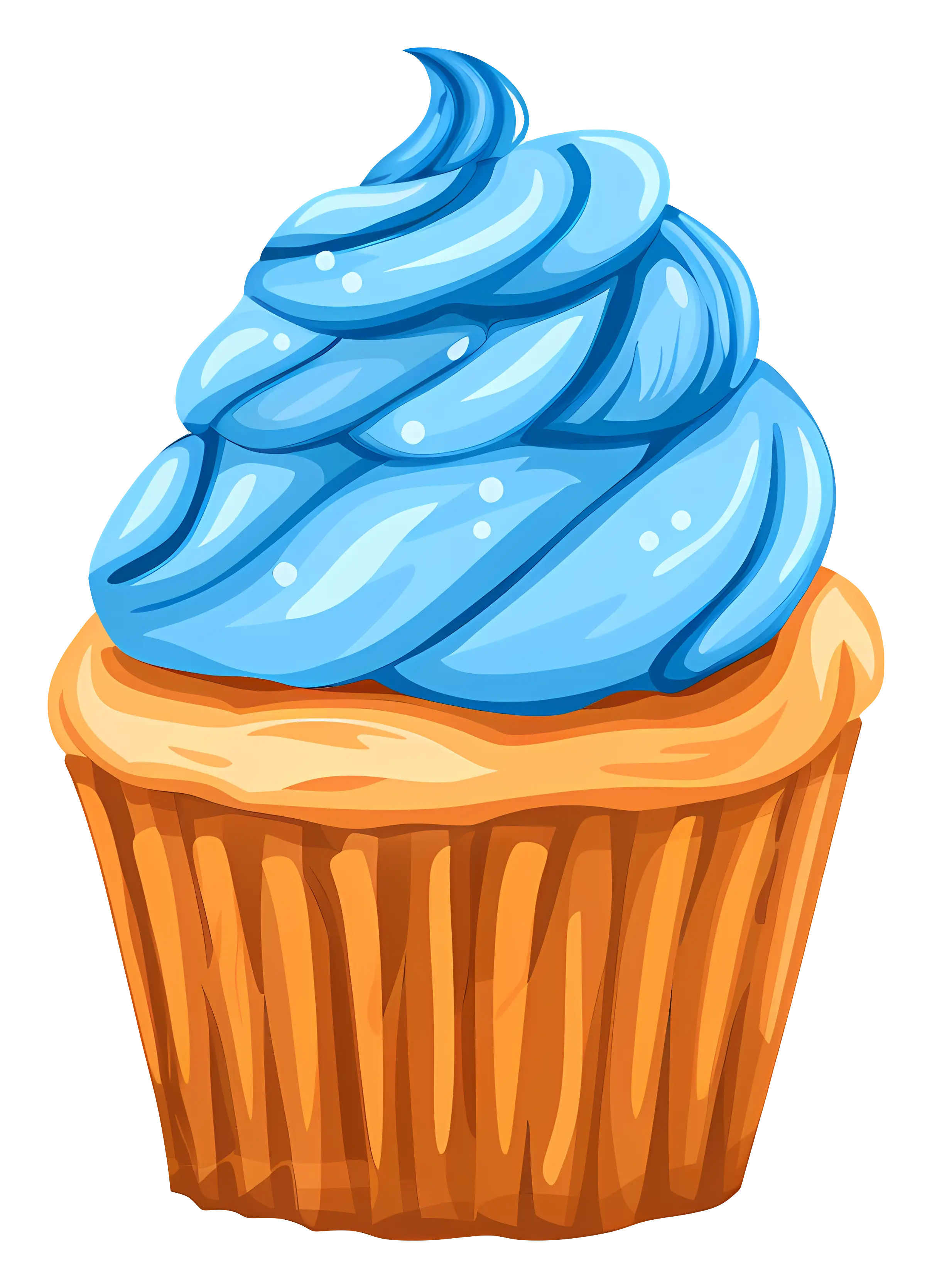 Cupcake with Blue Frosting Decoration