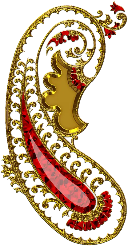 Golden Paisley Decorative Ornament