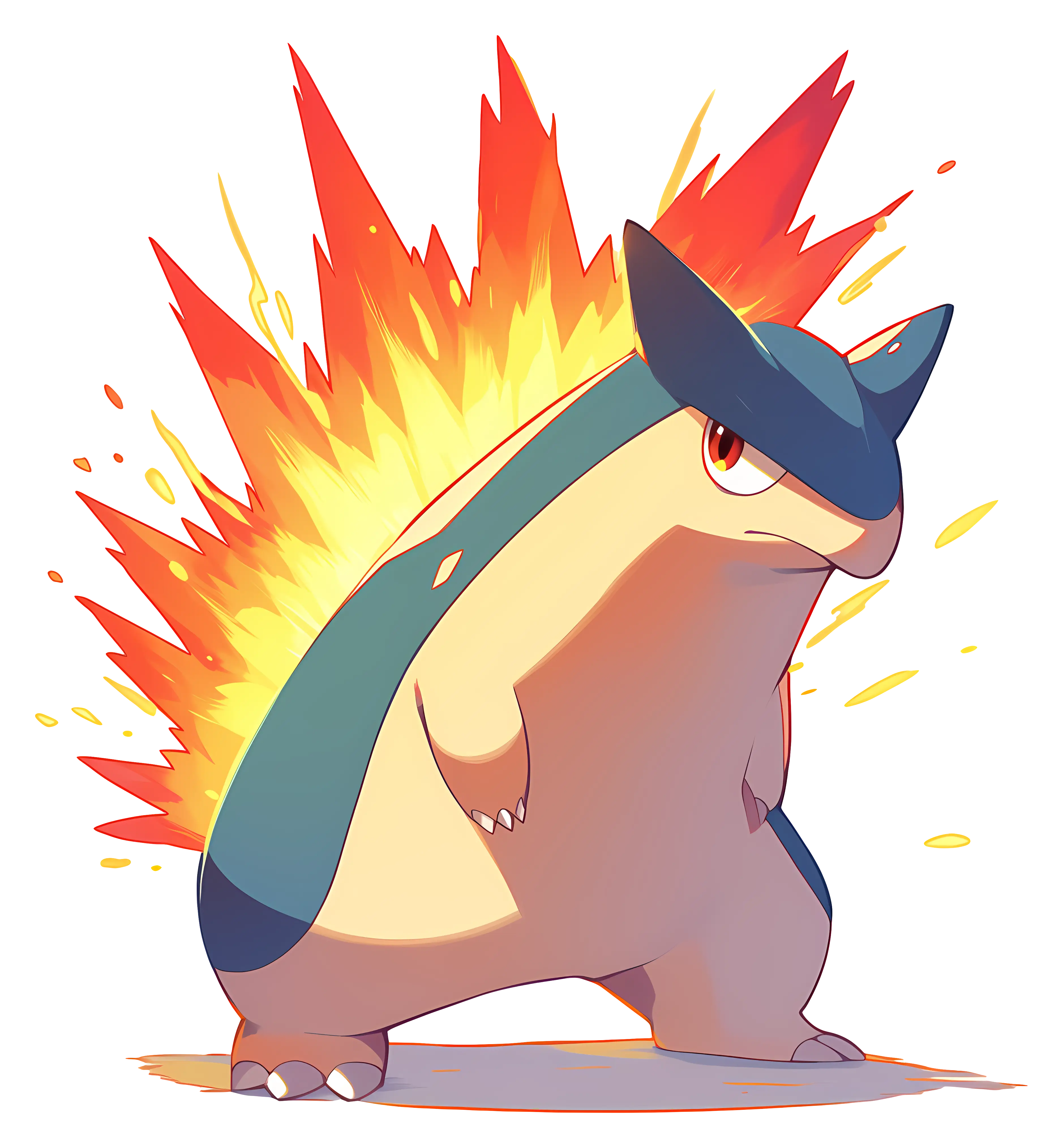Powerful Fire Creature with Flames