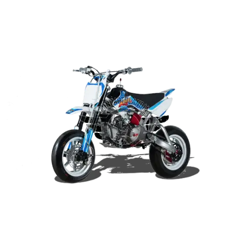 Blue and White Racing Dirt Bike