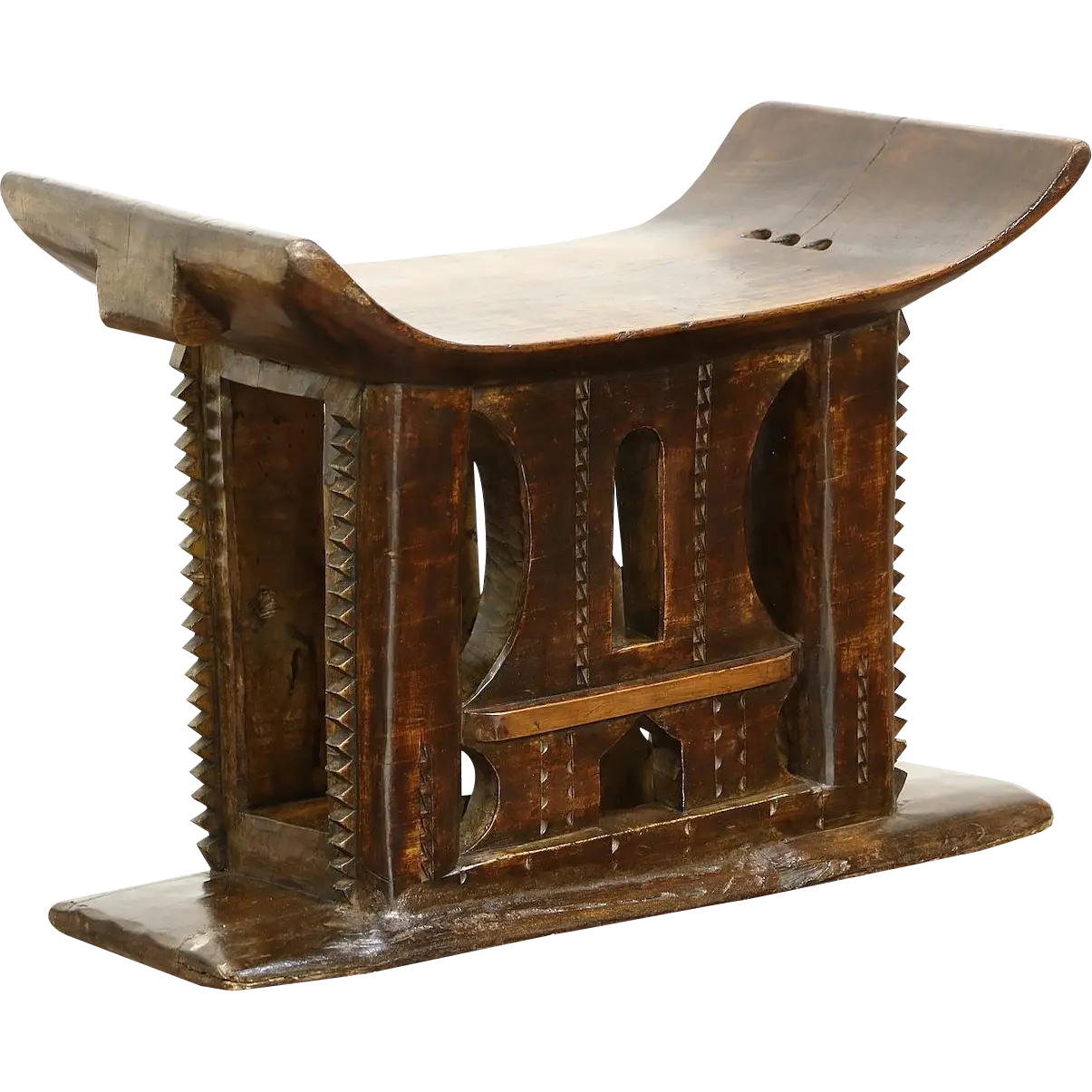 Traditional Carved Wooden Stool