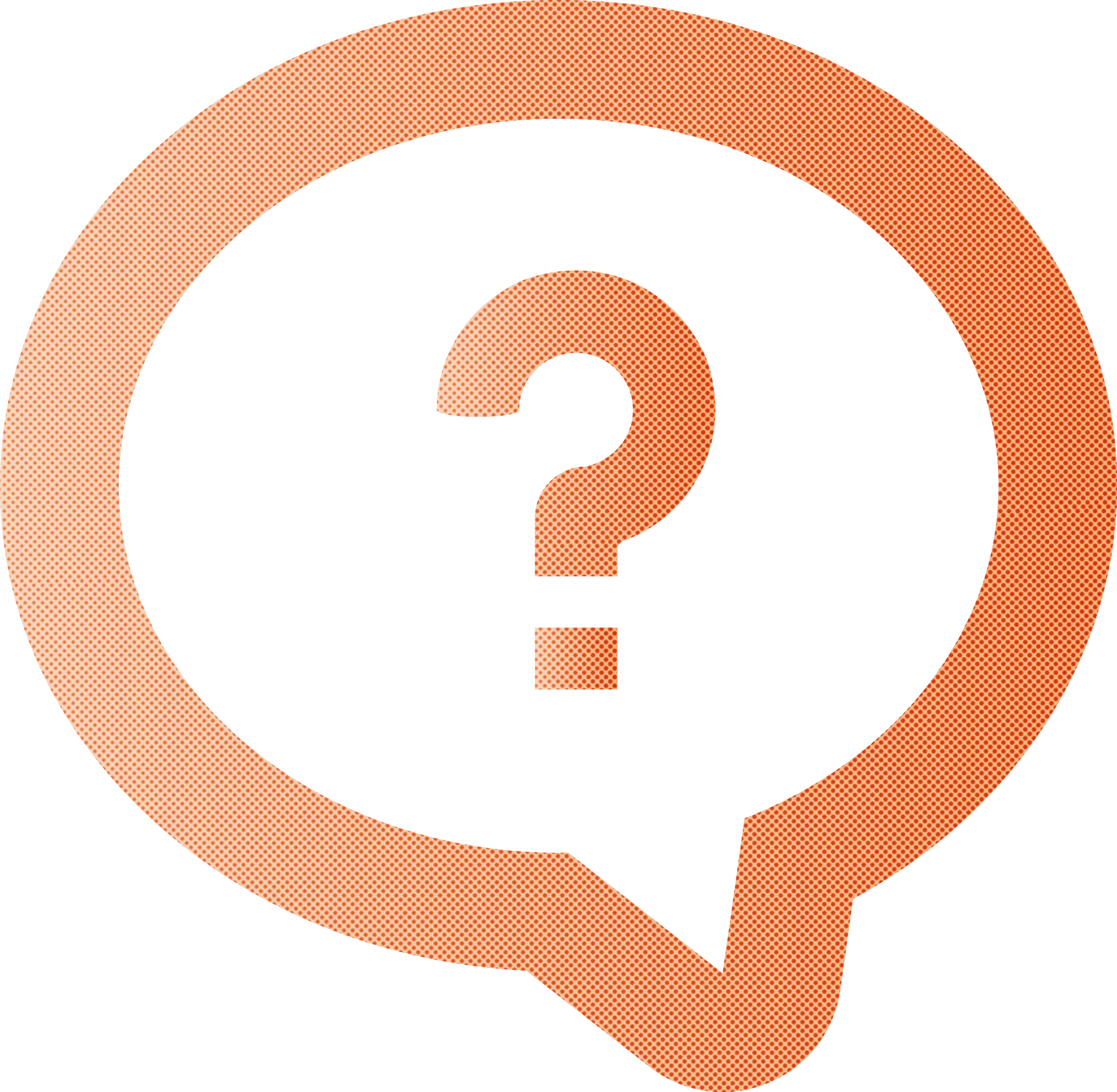 Orange Speech Bubble Question Mark Icon