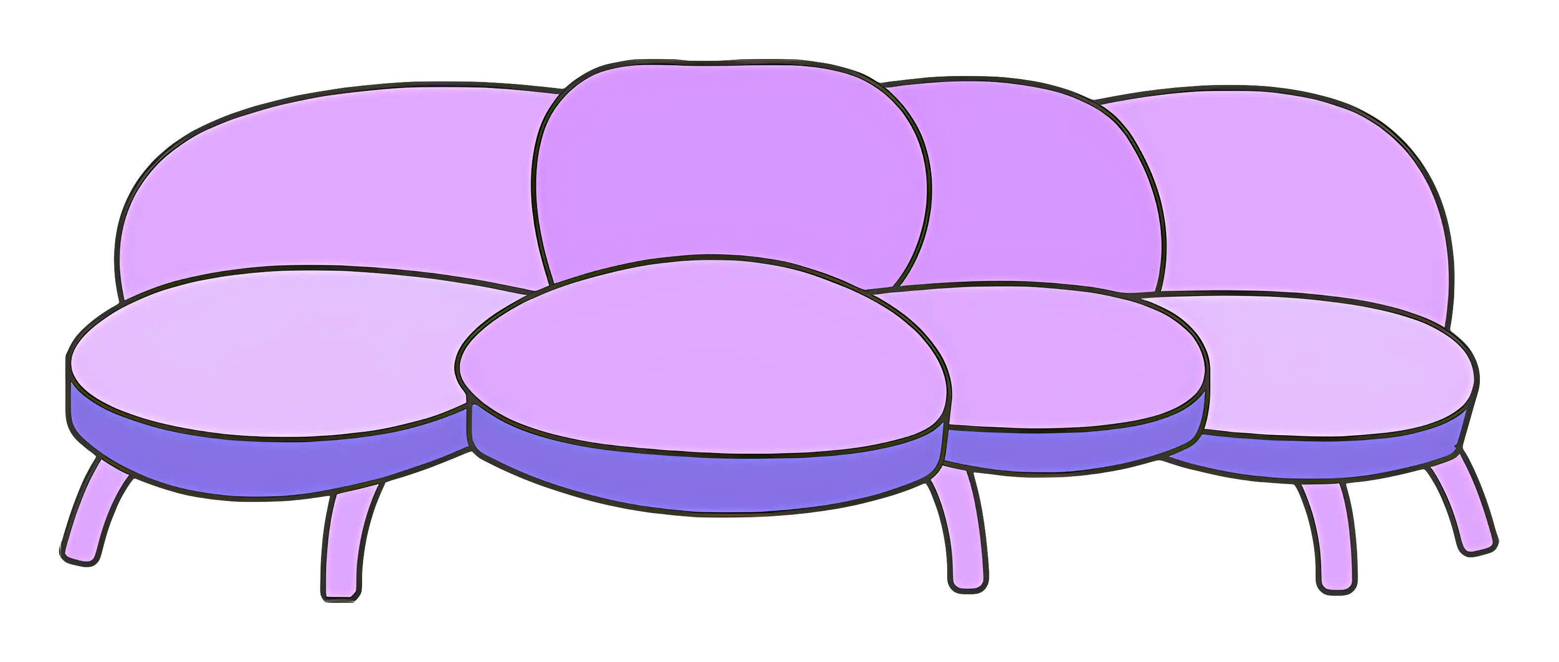 Comfortable Purple Sofa Illustration