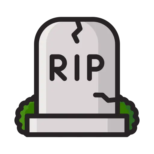 Cracked Tombstone with RIP