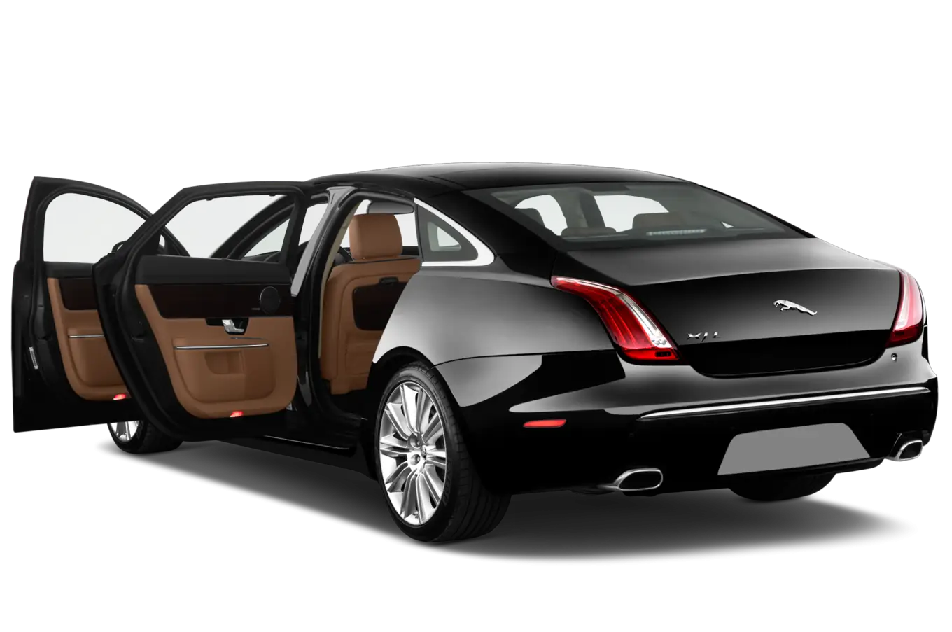 Black Luxury Car with Open Doors