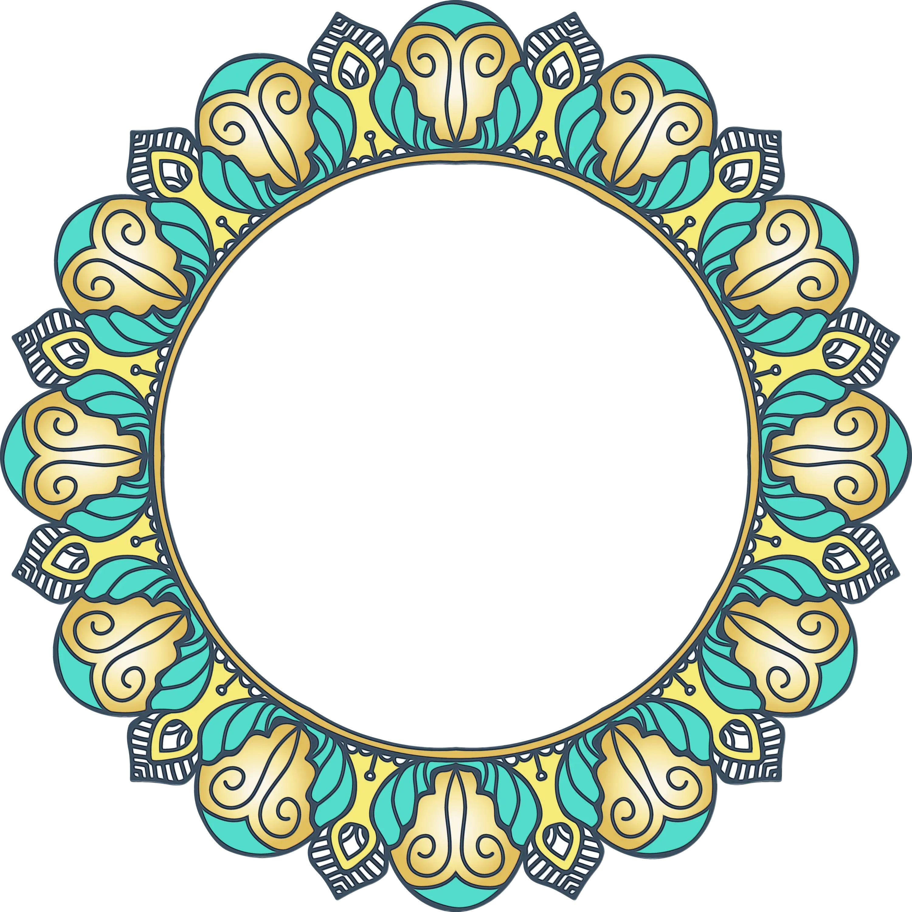 Colorful Decorative Circular Frame