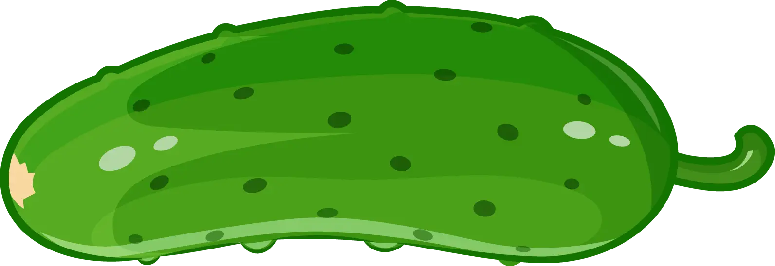 Cartoon Illustration of a Green Pickle