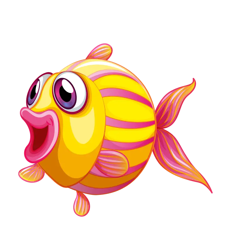 Colorful Cartoon Fish with Stripes