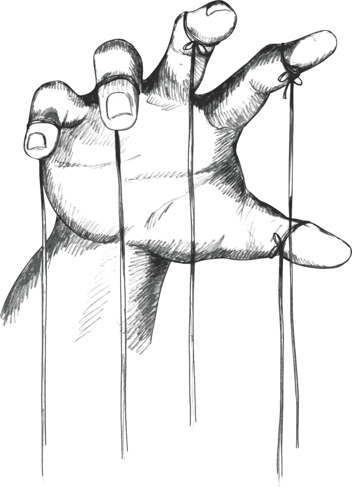 Hand with Strings Drawing