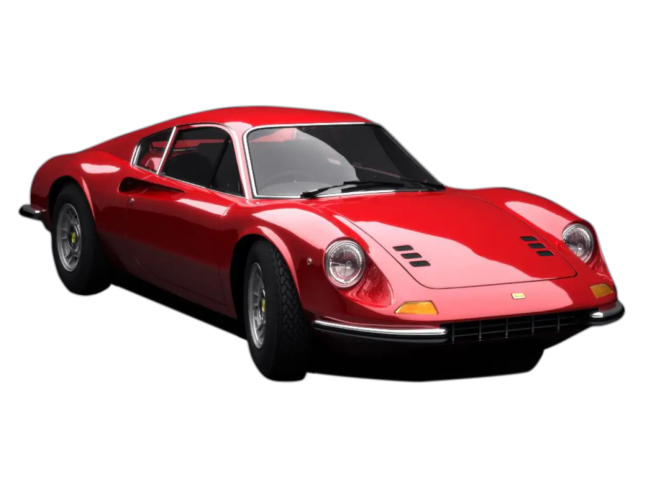 Shiny Red Vintage Sports Car Model