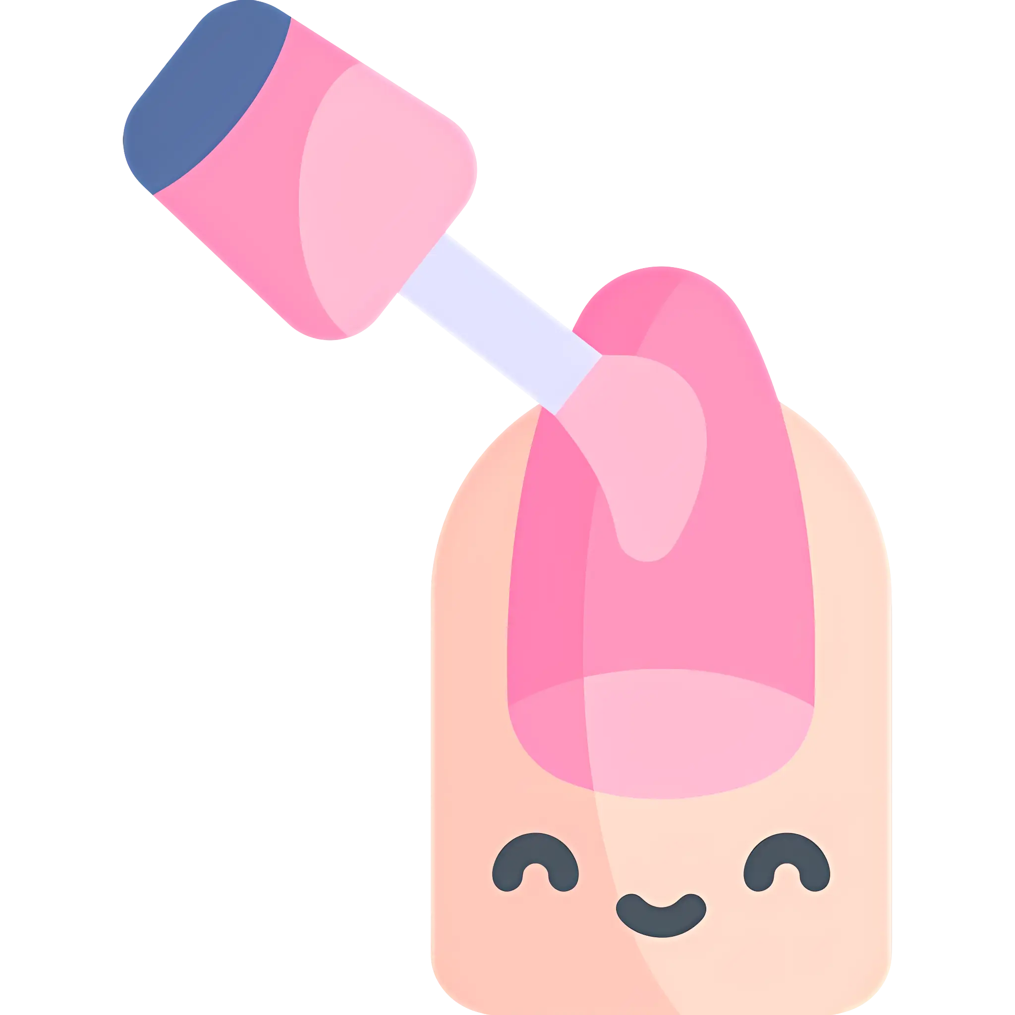 Smiling Nail with Pink Polish