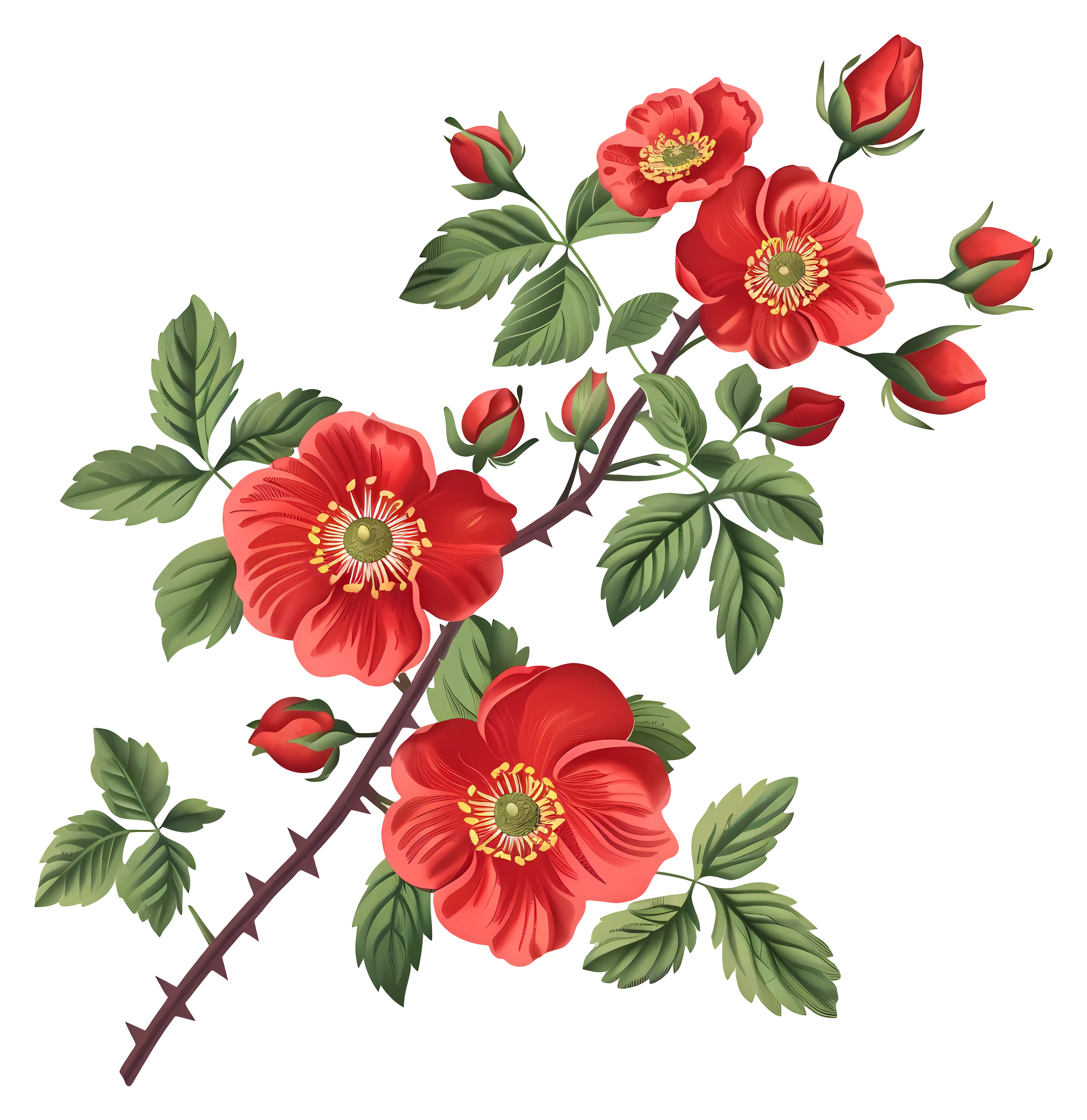 Red Flowers in Bloom