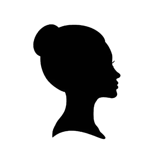 Silhouette of Woman with Bun Hairstyle
