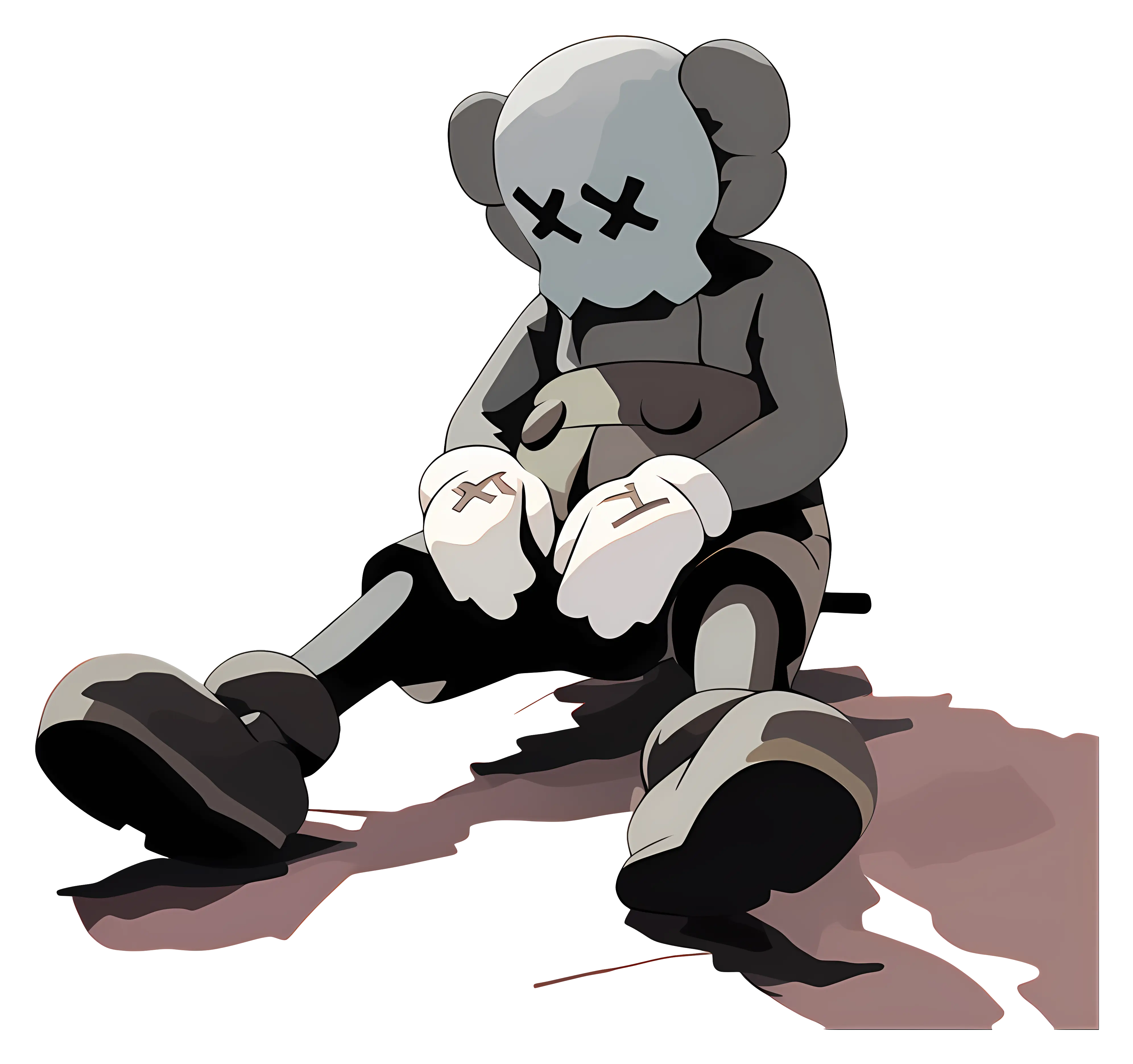 Resting Sitting Cartoon Figure