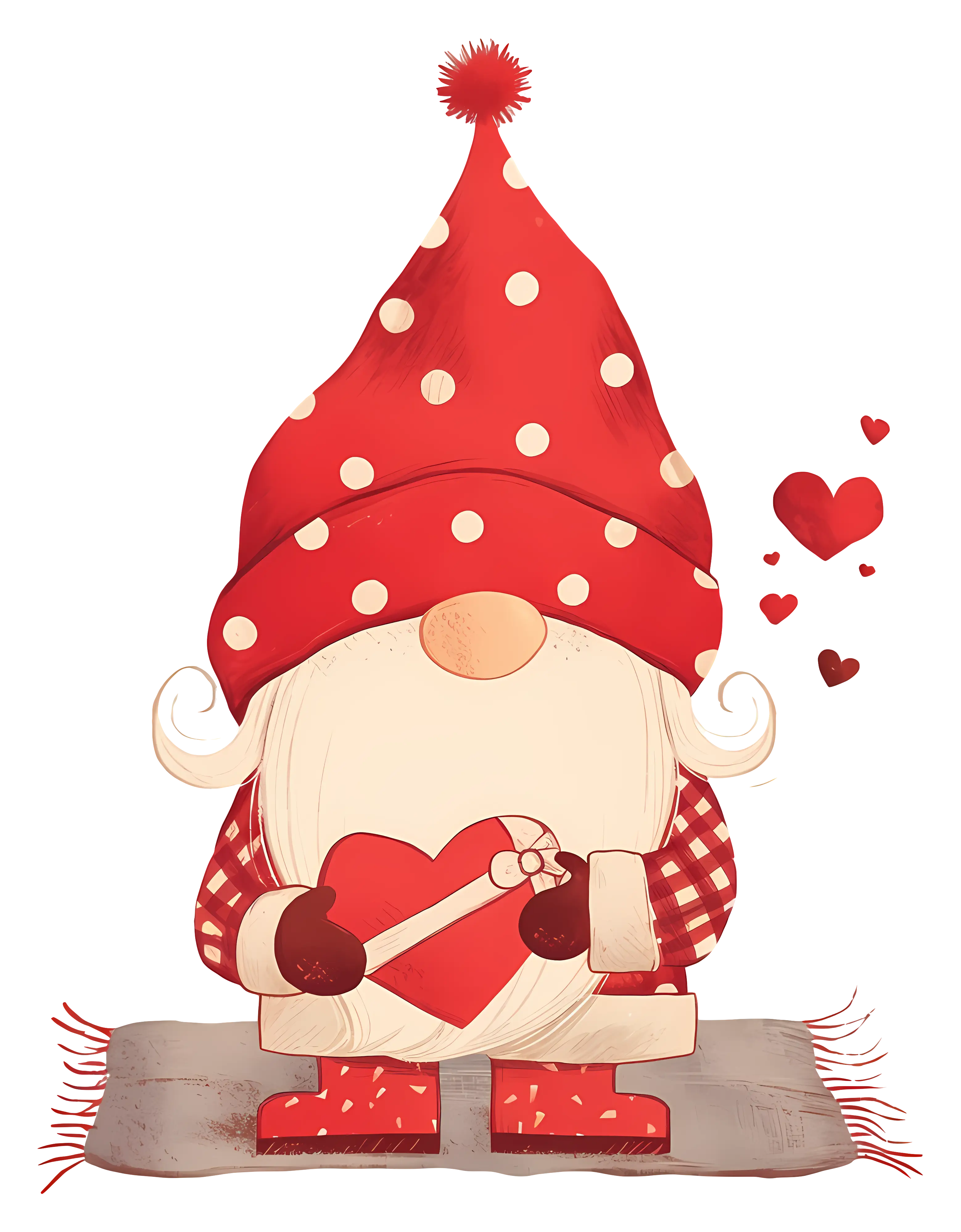 Valentine Gnome Holding Heart