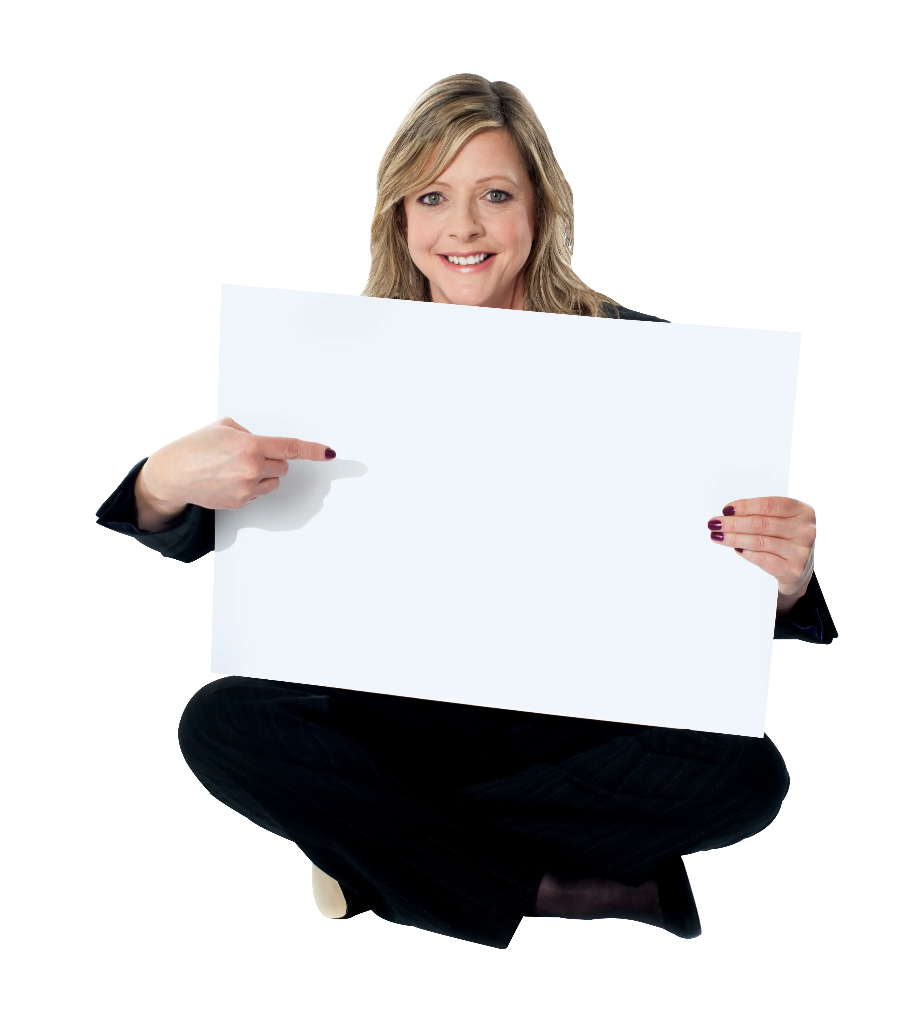 Woman Holding Blank Sign for Advertisement