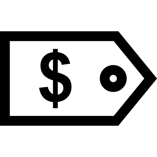 Black Dollar Price Tag Icon