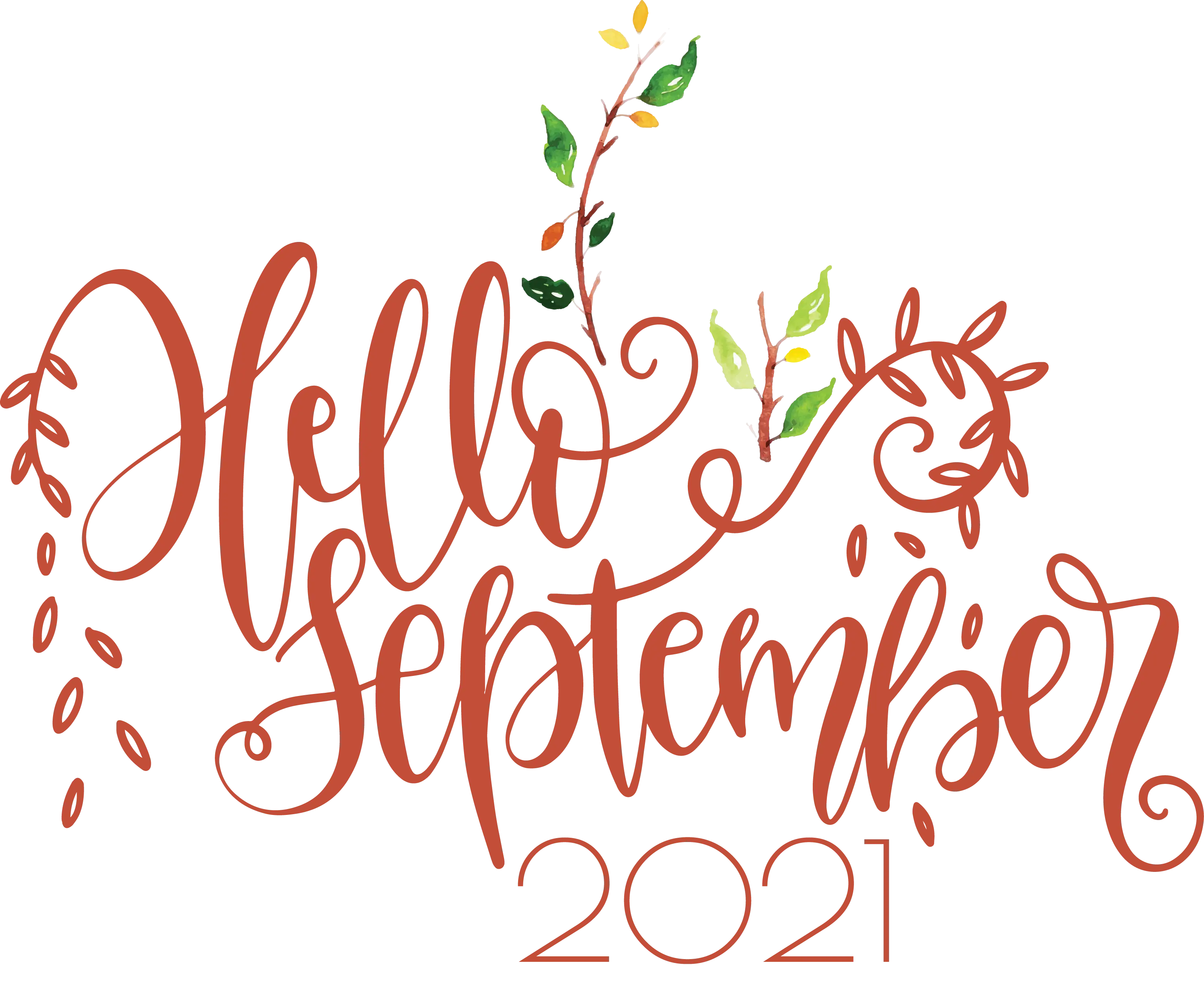 Hello September with Artistic Typography