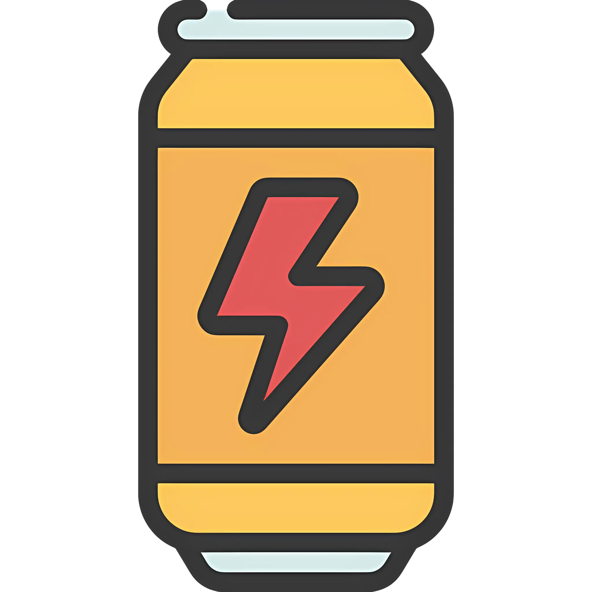 Energy Drink Can with Lightning Bolt Icon