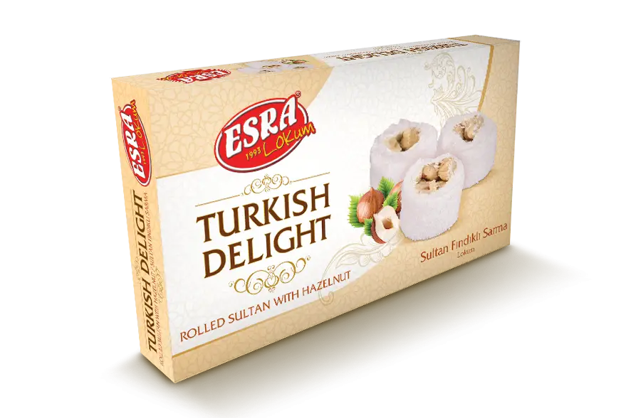 Packaged Turkish Delight with Hazelnut Filling