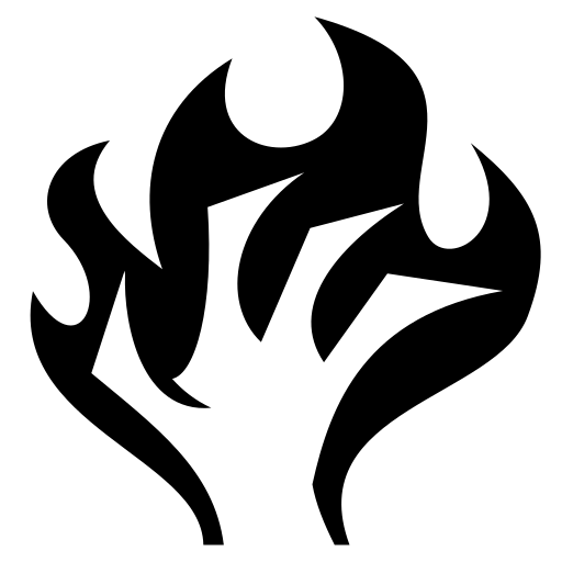 Tribal Flame Symbol in Bold Black Design