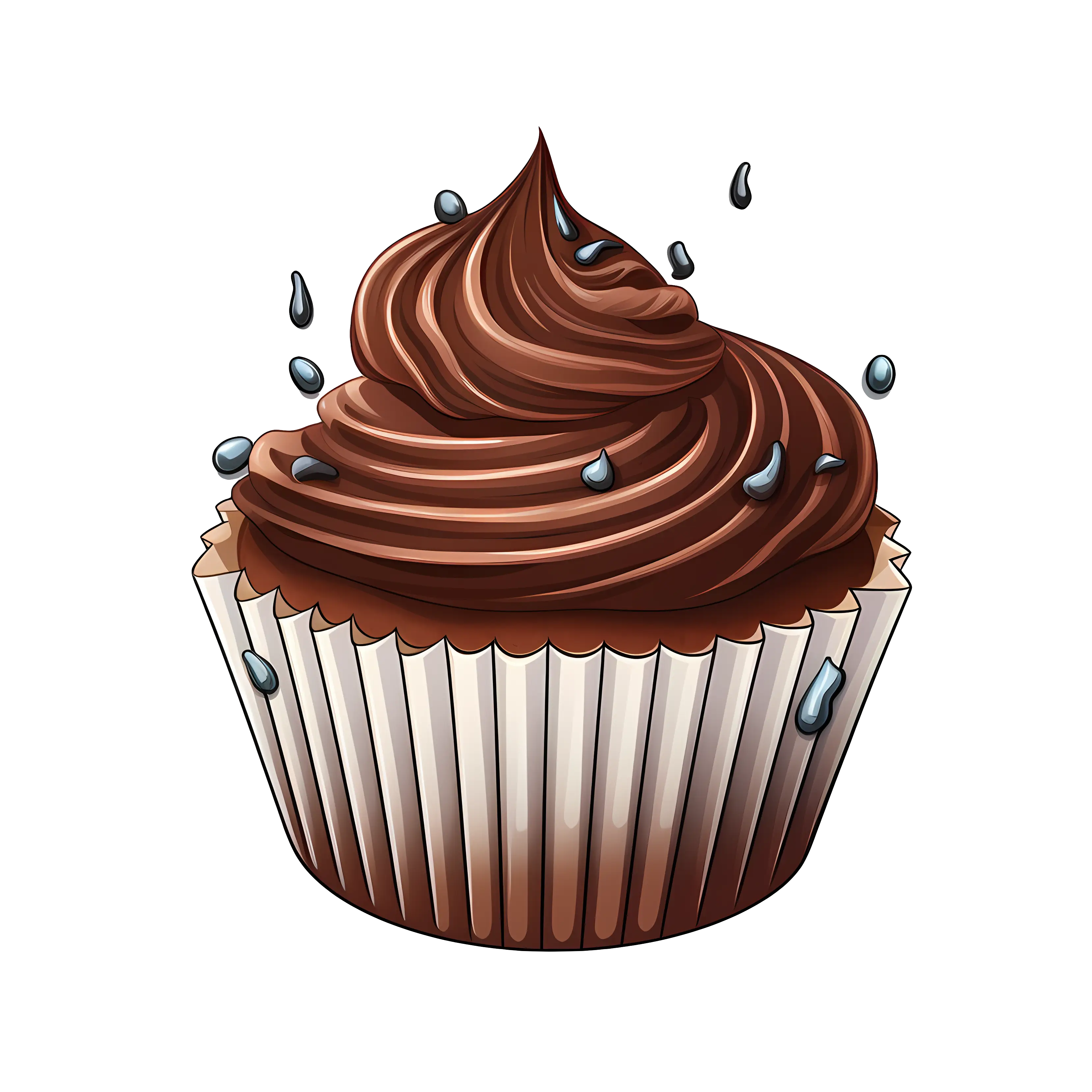 Delicious Chocolate Cupcake Illustration