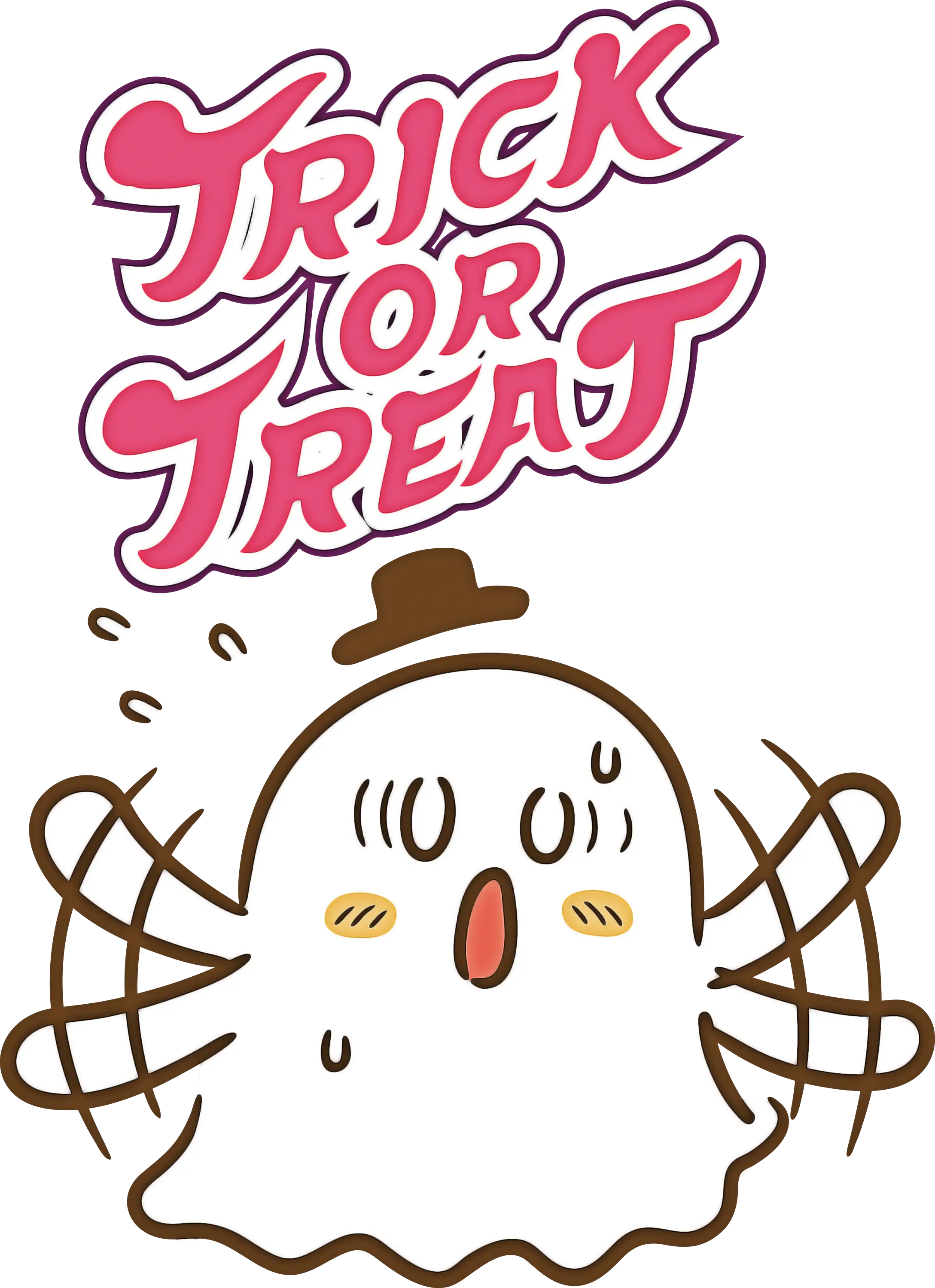 Cute Ghost with &#039;Trick or Treat&#039; Text