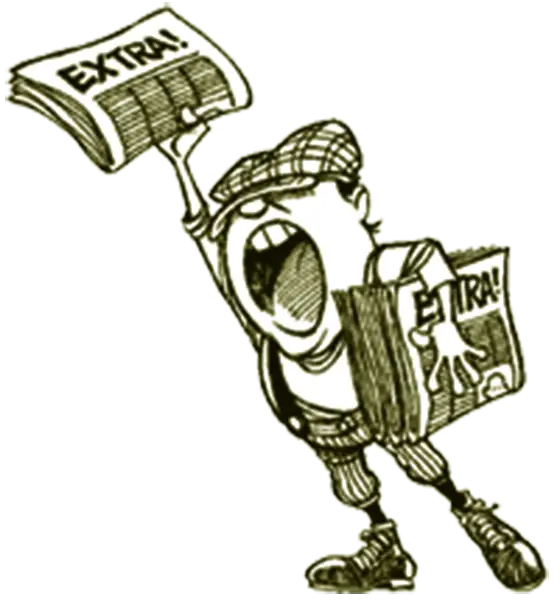Vintage Newsboy Shouting Extra