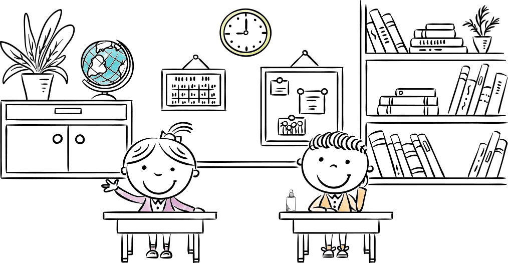 Illustration of Students in a Classroom