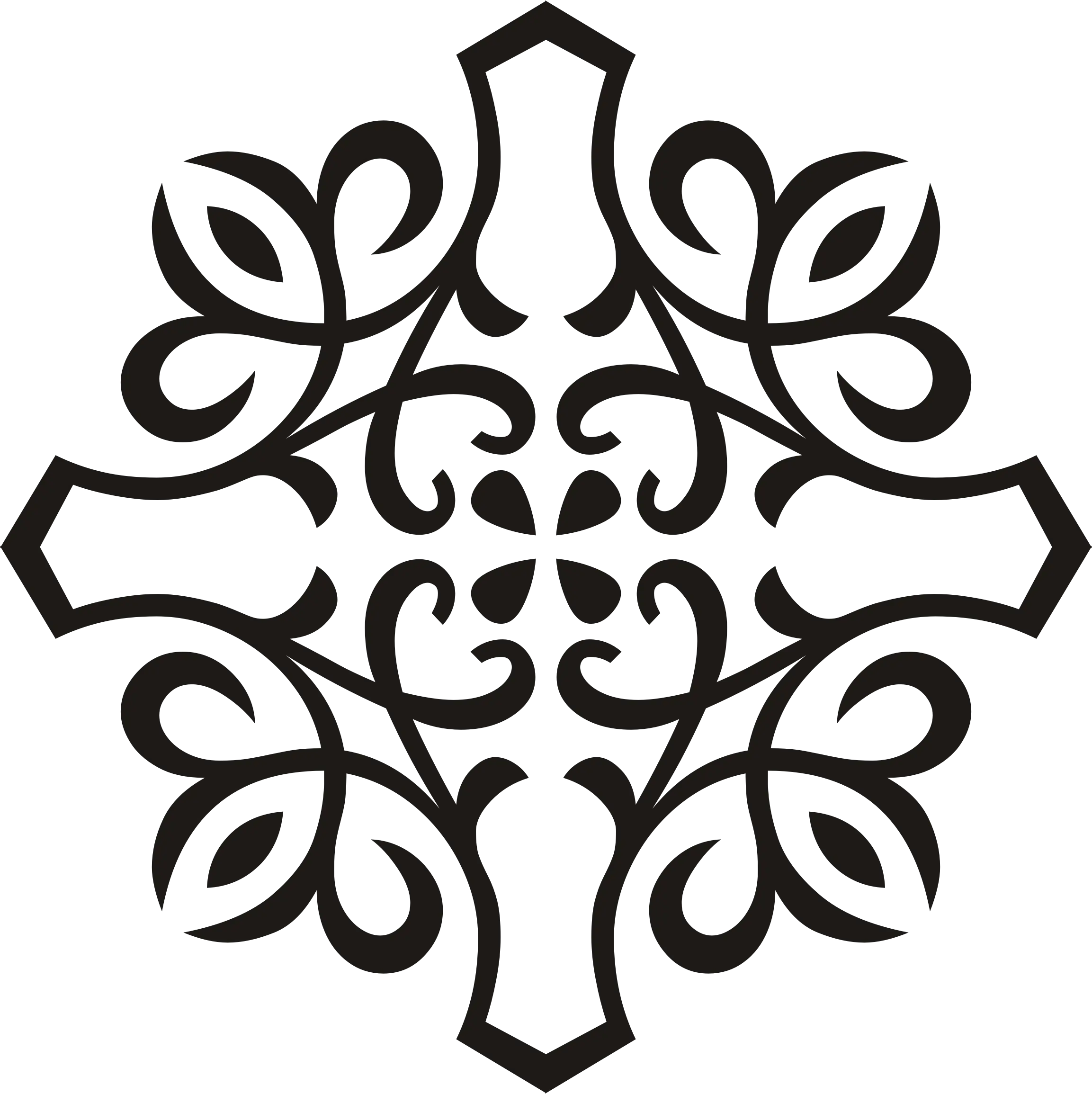 Intricate Black Floral Ornament Design