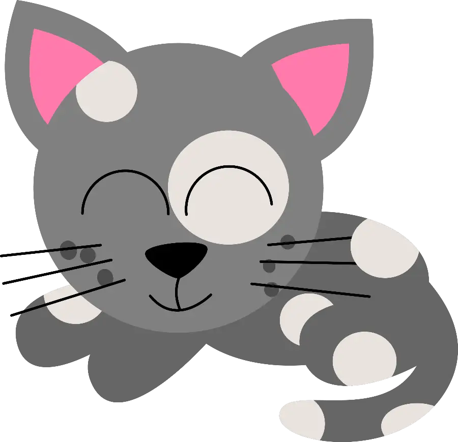 Cute Cartoon Gray Cat