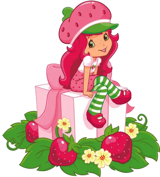 Strawberry Girl Sitting on a Gift