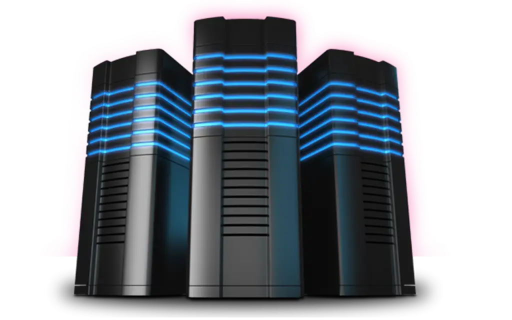 Black Server Units with Blue LED Lights