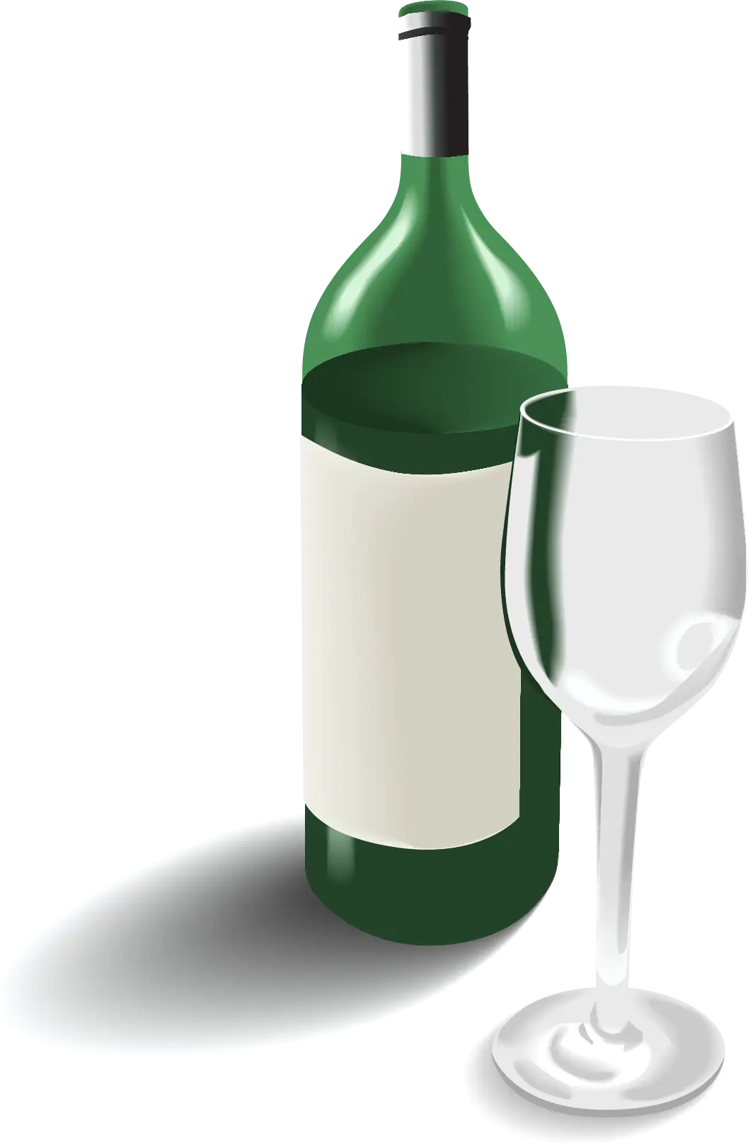 Wine Bottle and Glass Illustration