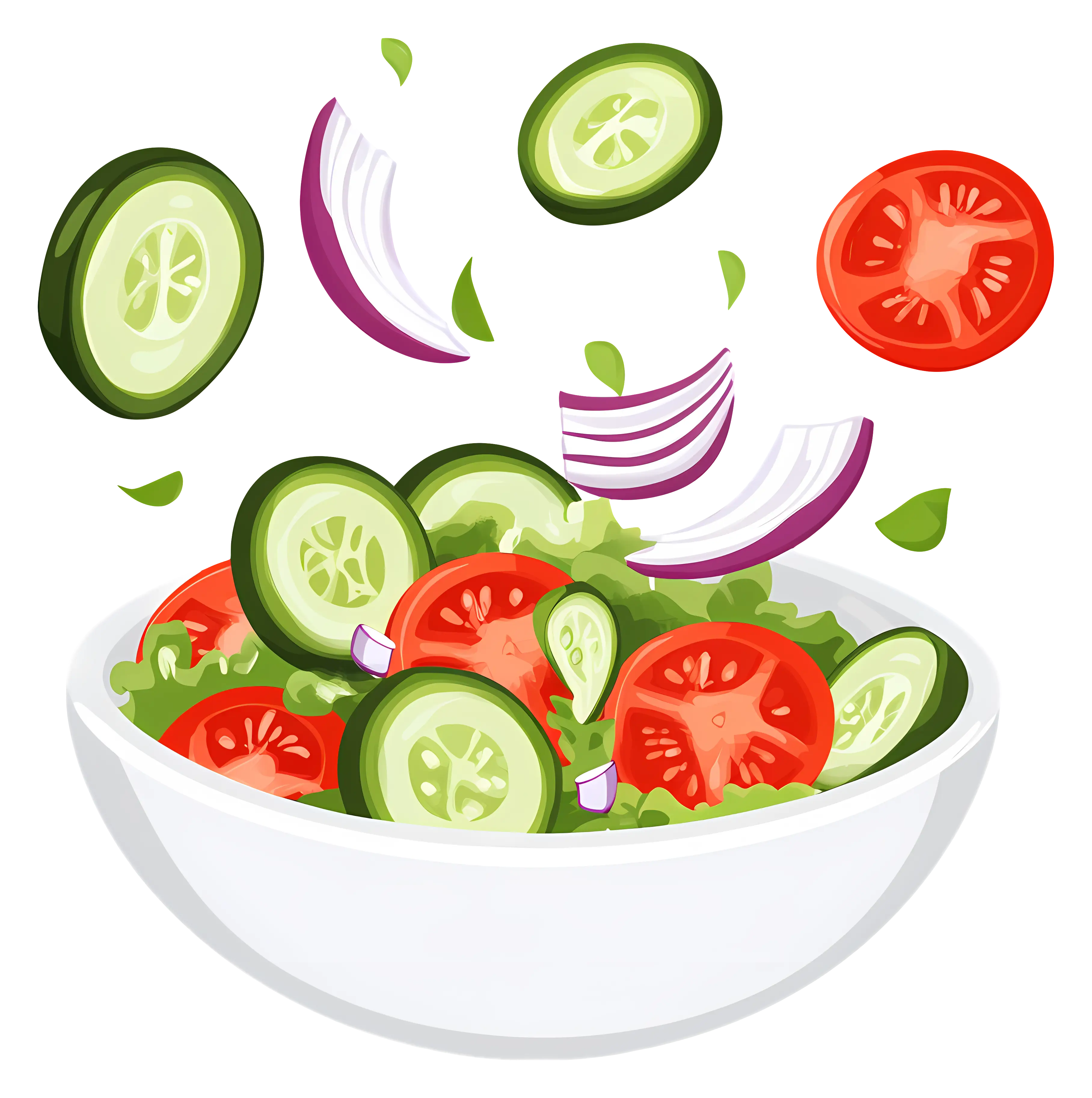 Fresh Vegetable Salad with Tomato and Cucumber