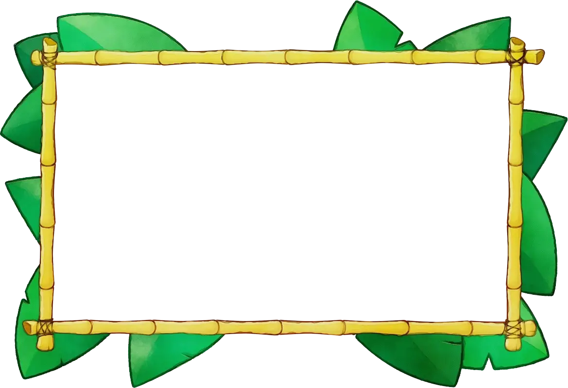 Bamboo Frame with Leaves Decoration