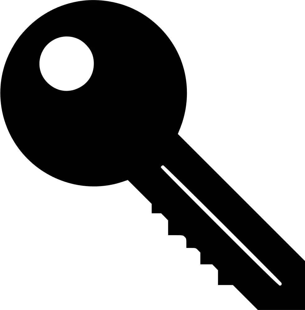 Black Key Symbol for Security Concept