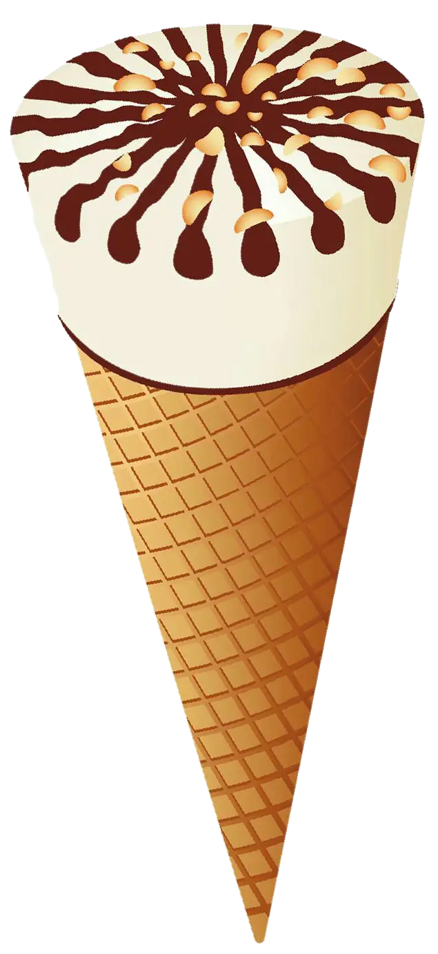 Sweet Ice Cream Cone with Chocolate Topping