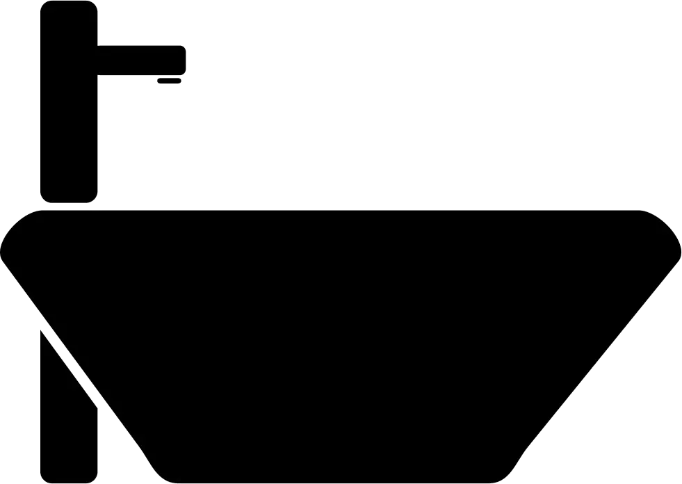 Black Bathtub Icon Illustration