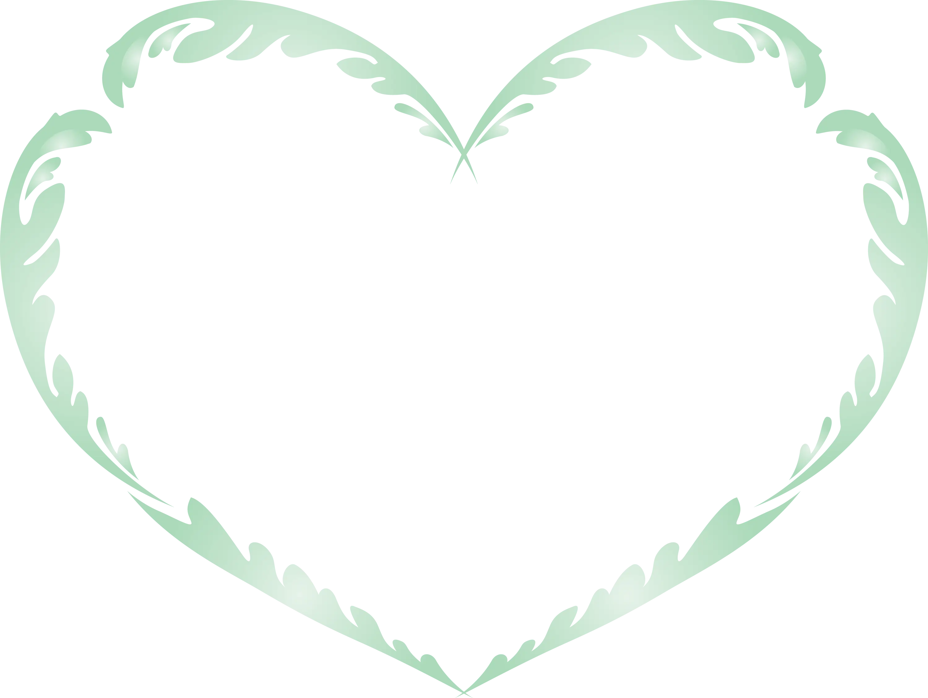 Green Heart Frame with Artistic Design