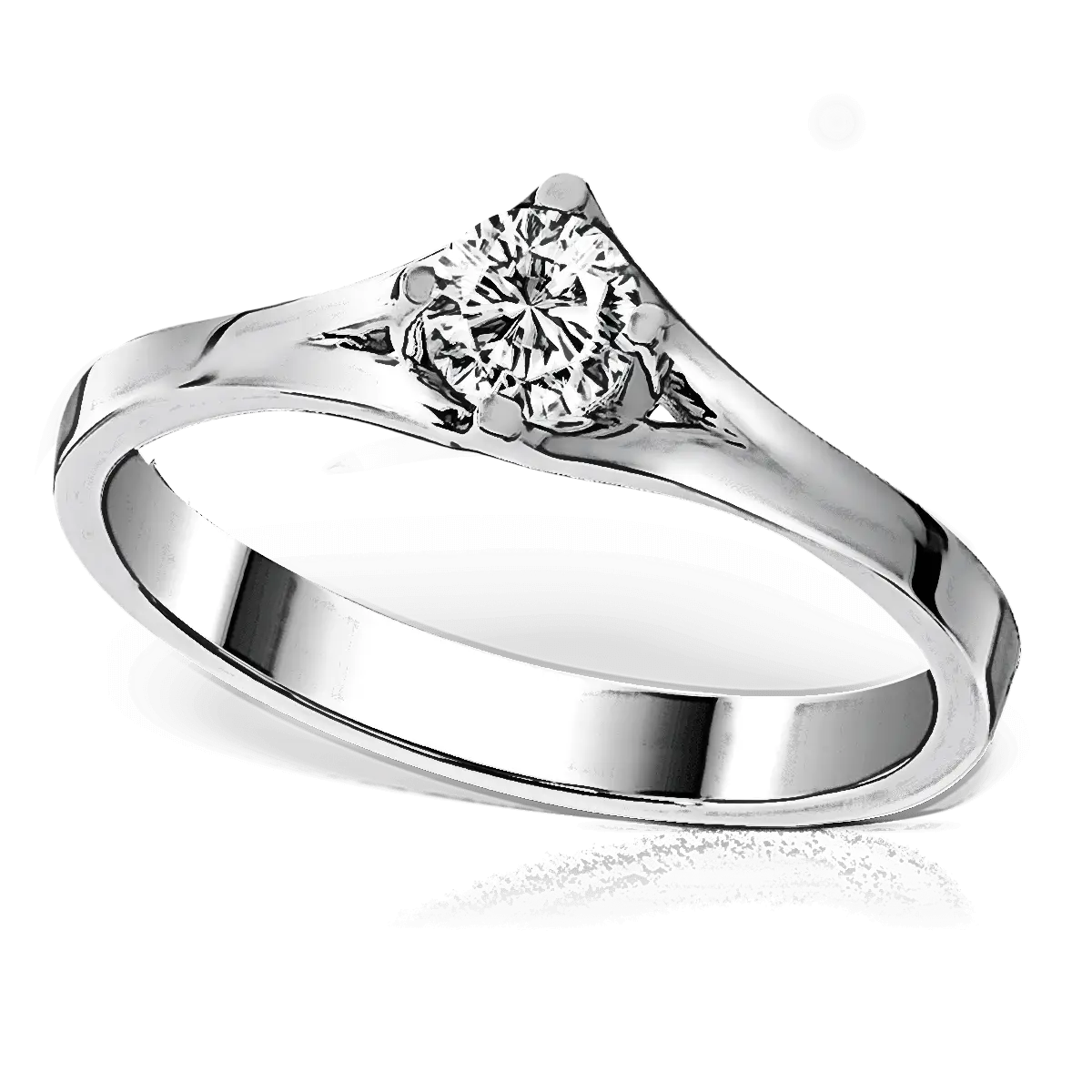 Silver Diamond Engagement Ring