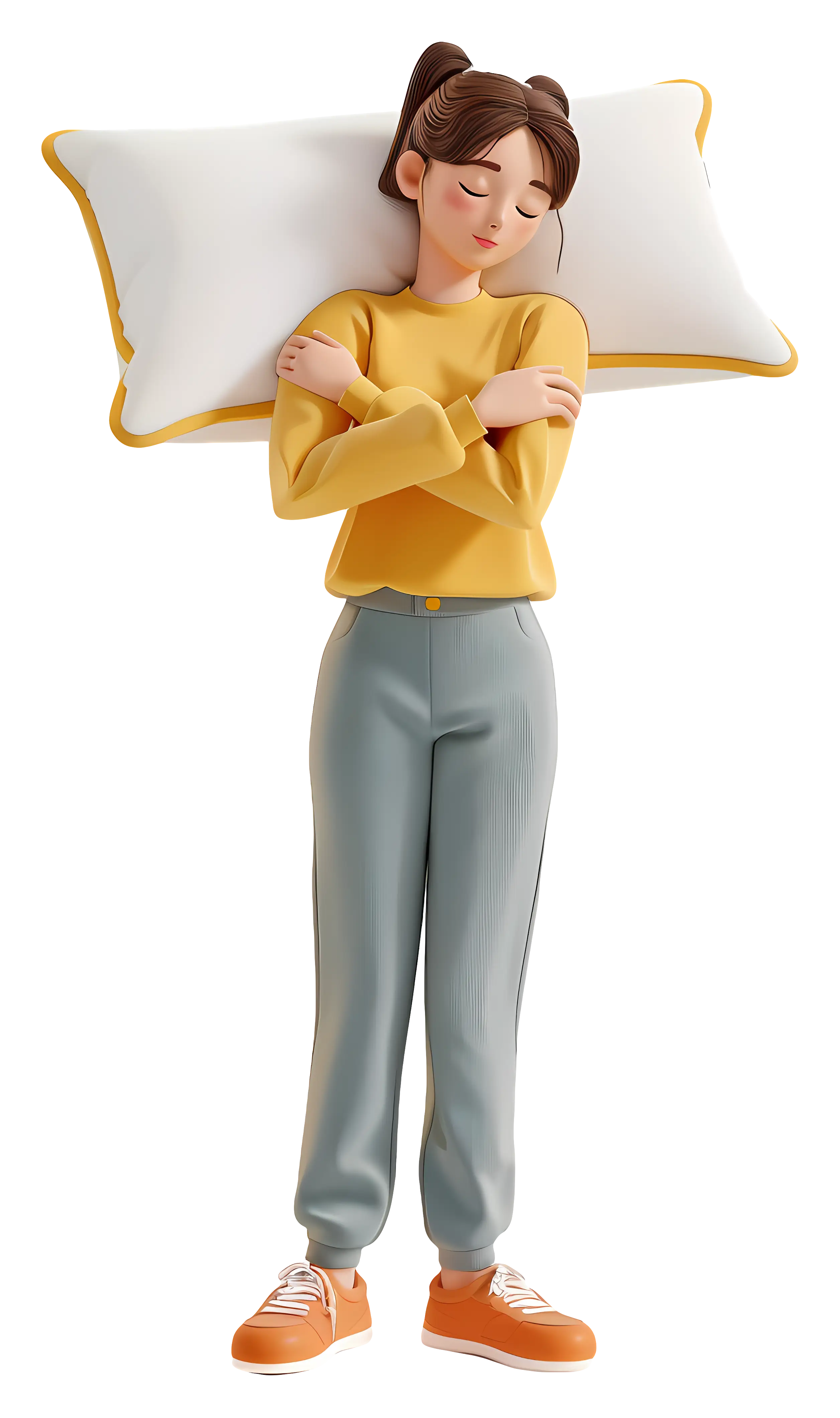 Girl Sleeping with Pillow