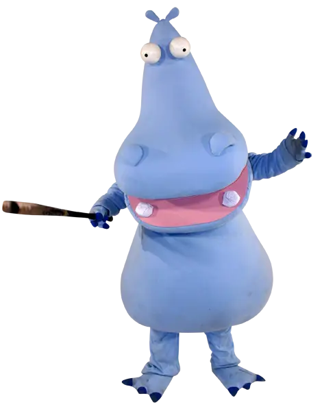 Blue Hippo Mascot Costume