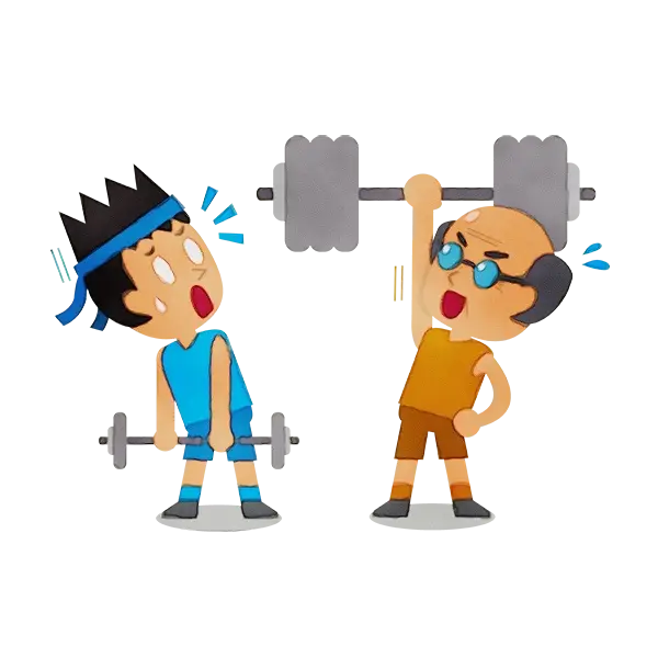 Cartoon Characters Weightlifting