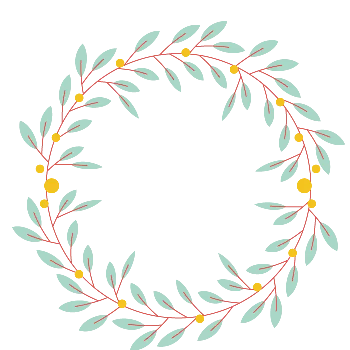 Delicate Leaf Wreath Design