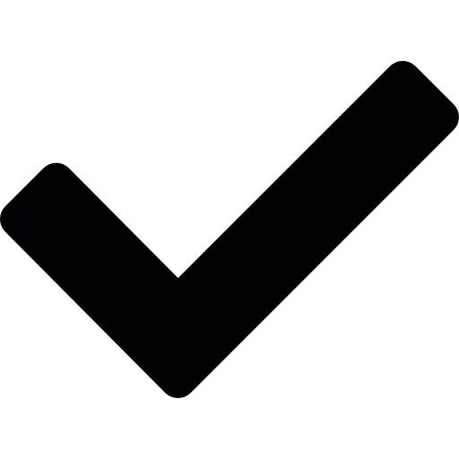 Black Checkmark Symbol for Approval or Completion