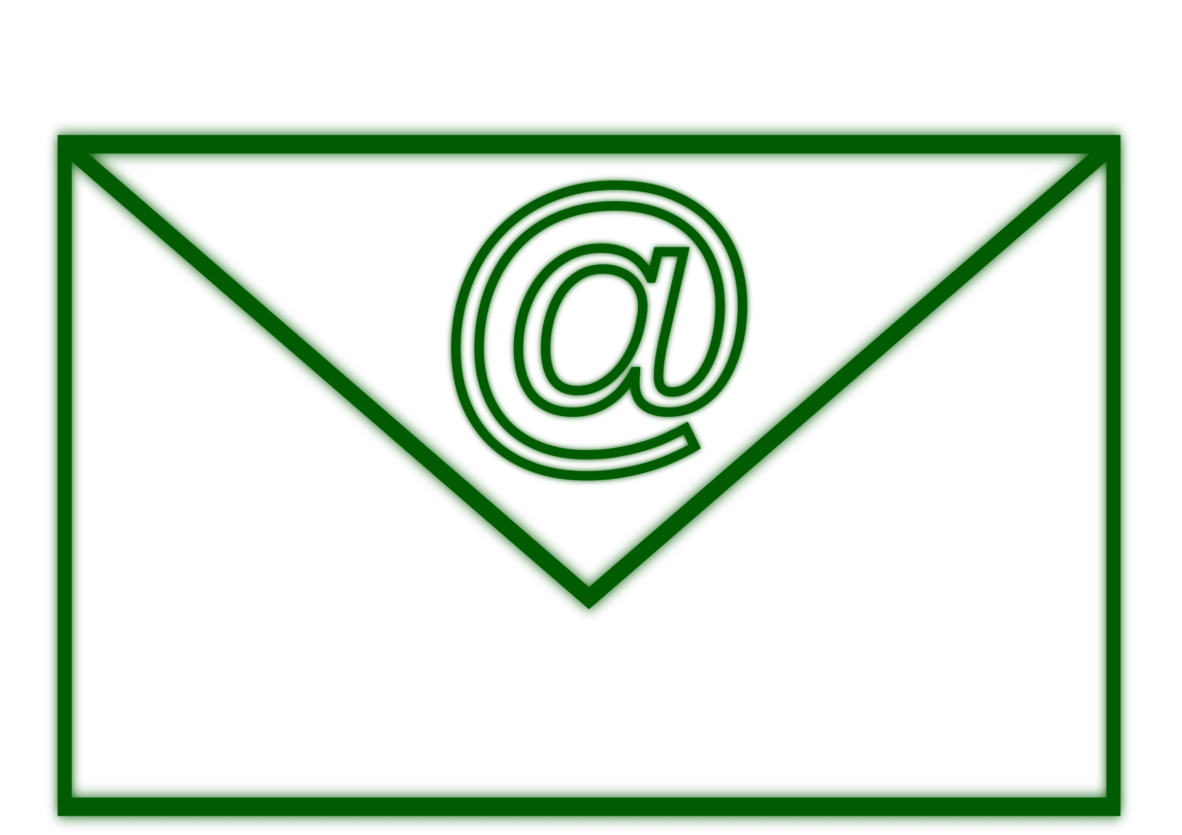 Envelope Icon with Green Email Symbol