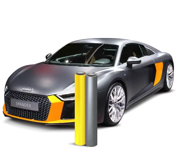 Sports Car with Custom Wrap Design