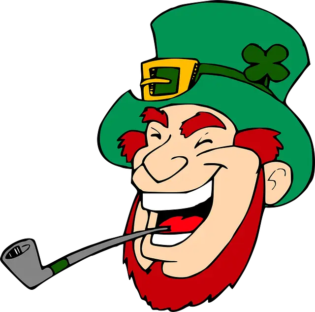 Cartoon Leprechaun with a Pipe for St. Patrick&#039;s Day