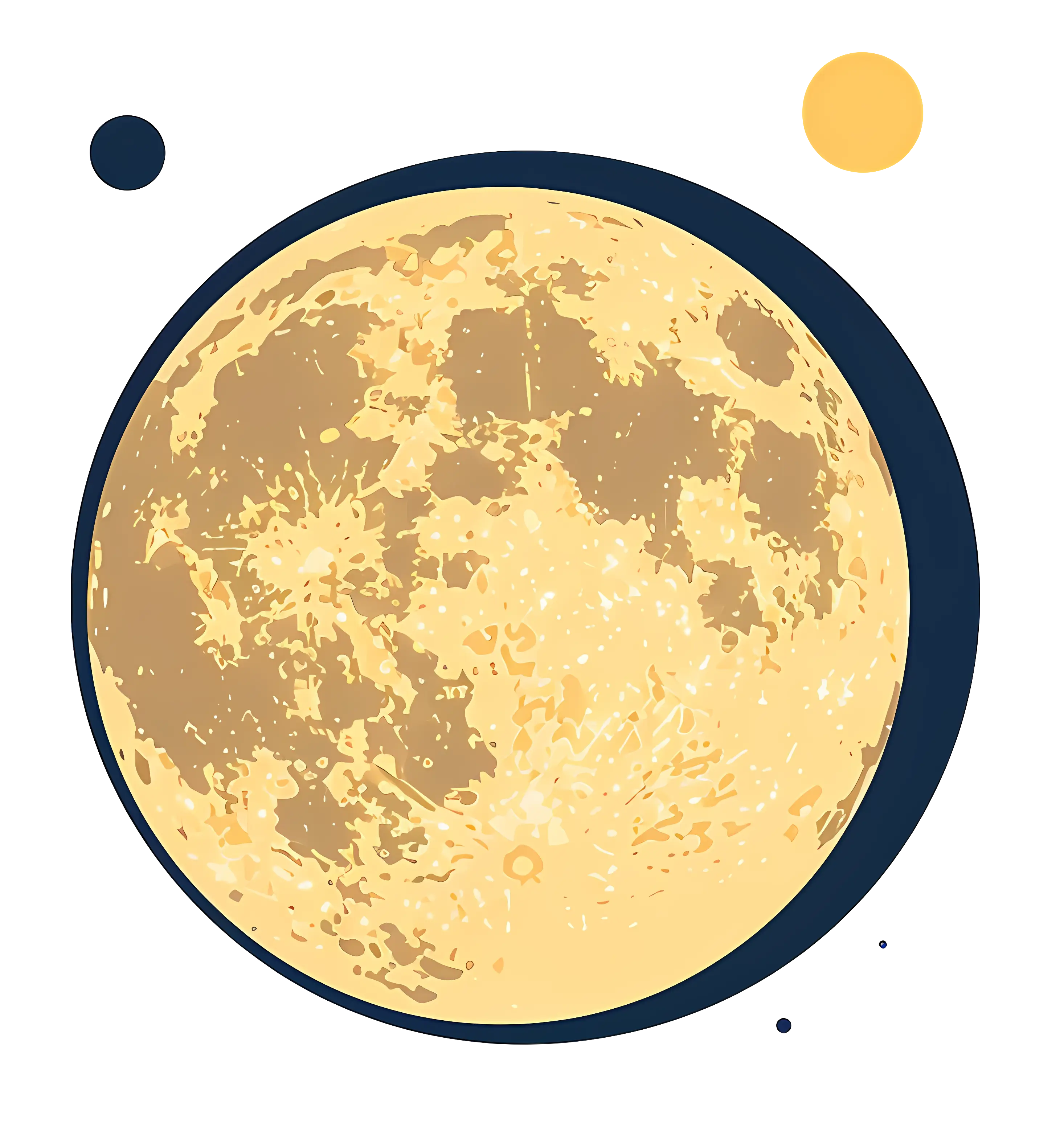Illustrated View of a Full Moon in Space
